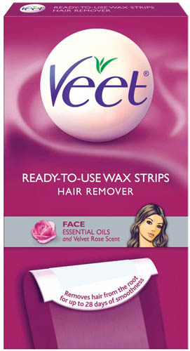 VEET® Ready-To-Use Wax Strips Hair Remover Face with Essential Oils Finishing Wipes